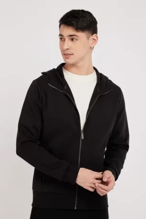 Solid Cotton Hooded Men's Sweatshirt